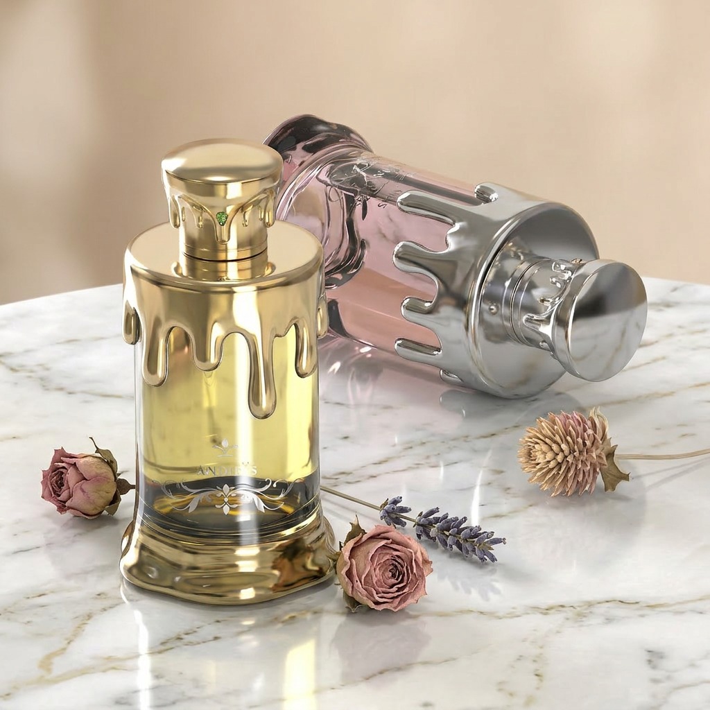 100ml Perfume Bottle Glass Unique Candle Shape Drip Cap Empty Spray Crimp Neck