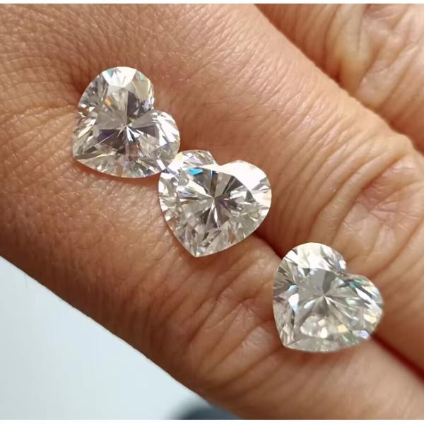 Оптовая продажа Мойсанита ювелирные изделия бриллиант 1 кт в форме сердца для колец ушные застежки