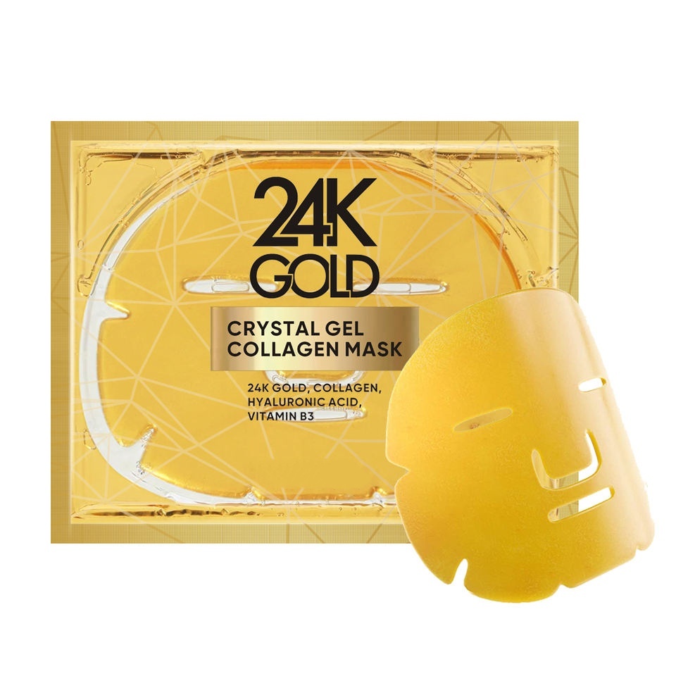 OEM ODM customized facial moisturizing facial mask whitening 24k gold collagen crystal facial mask private brand