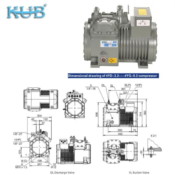 2HP to 50HP R404A Refrigerant Customizable Cold Storage Compressor Semi-hermetic Piston Compressor
