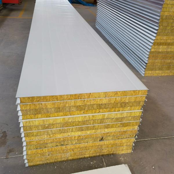 Walls Roofs Rock Wool Sandwich Panel 50-70kg/M3 Rockwool Sound Insulation Panels