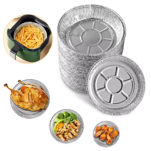 7 8 9 дюймов круглый алюминиевая фольга кастрюля для приготовления пищи серебряная фольга контейнер