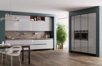 Armoires de cuisine en laque en forme de L