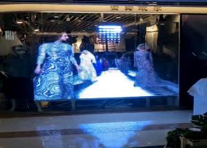 Graphics Transparent Led Display Screen Ultra Thin 10.4mm Pixels For Shopping