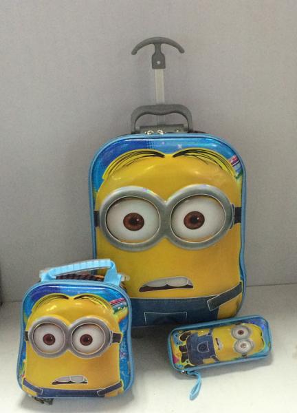Hot sale 16-inch 6D EVA kids luggage + lunch bags +pencil case