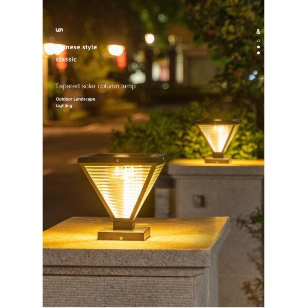 Durable Led Solar Powered Pillar Light Waterproof Electric Lamp Post for Outdoor Column