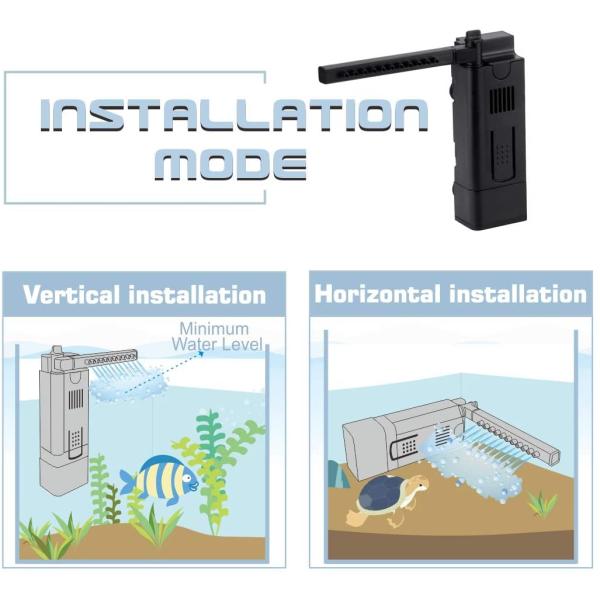 280GPH Aquarium Water Filter For 10 Gallon Tank