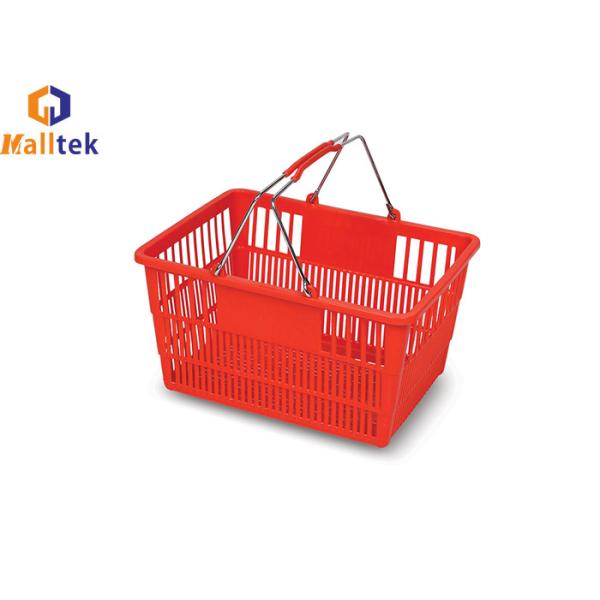 ODM メタル ハンドル HDPP プラスチック スーパーマーケット ハンドバスケット