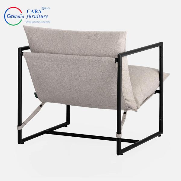Living Room Armchair Europe Metal Frame Fabric Cushion European Hotel Waiting Room Chairs