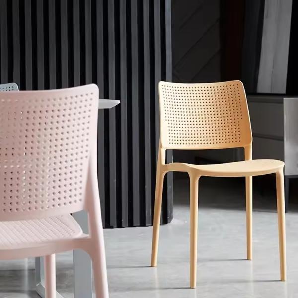 Stackable Outdoor Dining Chair in Colorful PP Plastic Material for Modern Home Furniture W41.5*L55*H79 *SH45.5cm