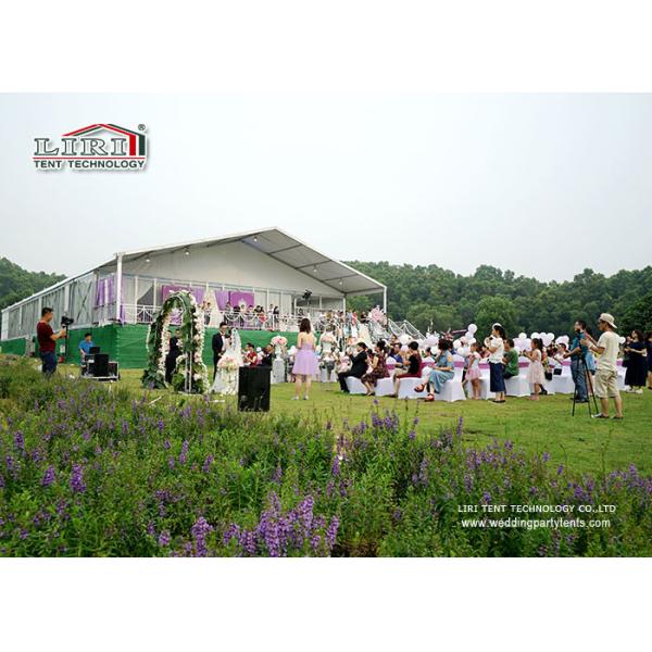 300 people capacity glass wall aluminum frame PVC roof cover white wedding tent
