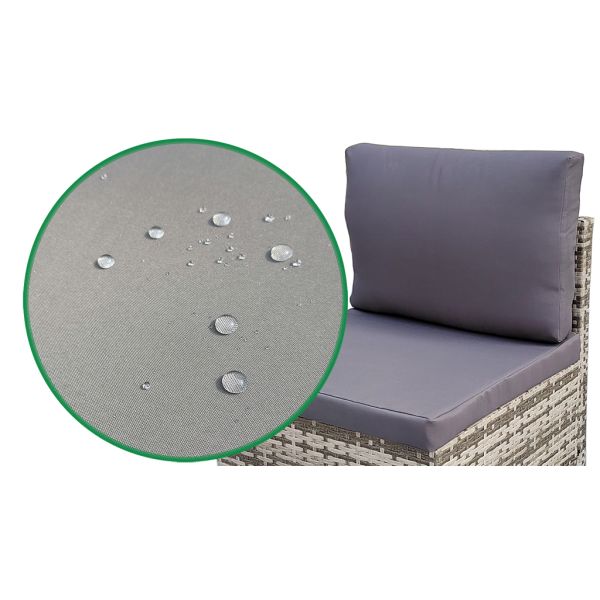 Garden Furniture Outdoor Low Price  5 Pieces Set Steel Frame Rattan Grey Small Size Wicker Furniture