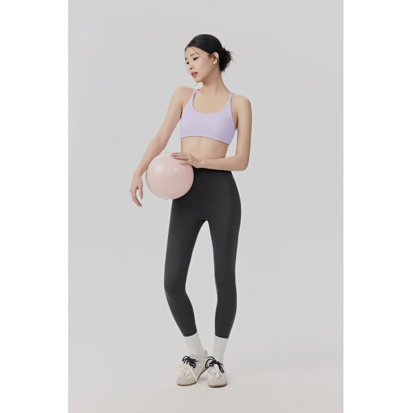 Light Pink Seamless Yoga Set for Women - Breathable Nylon Spandex Workout Bra and High Waisted Leggings