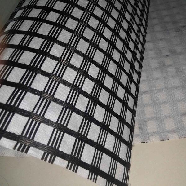 Anti Slip Geocomposite Fiberglass Geogrid Bonding PET Nonwoven Geotextile