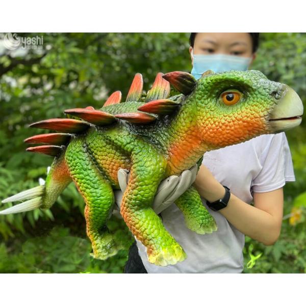 Festival Silicone Dinosaur Hand Puppet With Rust Proof Steel Frame