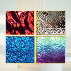 Luxe Metallic Shine Water Ripple Steel Sheet For Hotel Lobby / High End Villa Decor