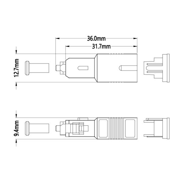 Мужской женский тип амортизаторы штепсельной вилки ST SC FC LC амортизаторов