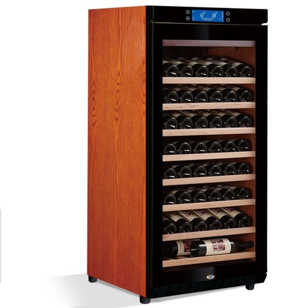 Freestanding Kitchen Wine Cooler Wine Refrigerator With Wooden Frame Cabinet