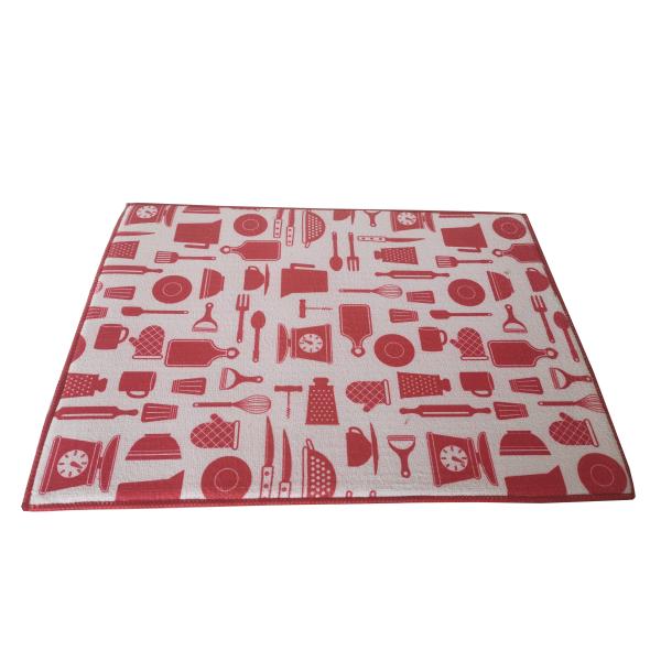 100% Microfiber Printed Kitchen Dish Drying Mat Polyester