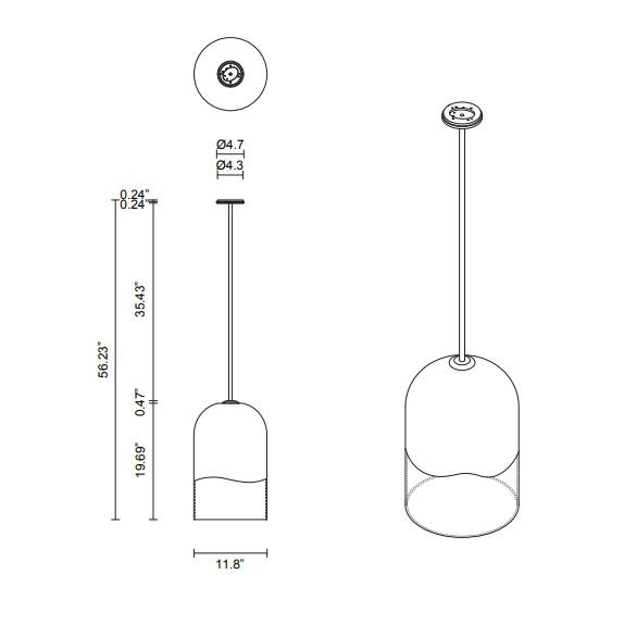 Articolo Design LED Glass Moni Single Pendant Light E26 Base Modern Style For Home Office Bedroom Dining Room Chandelier