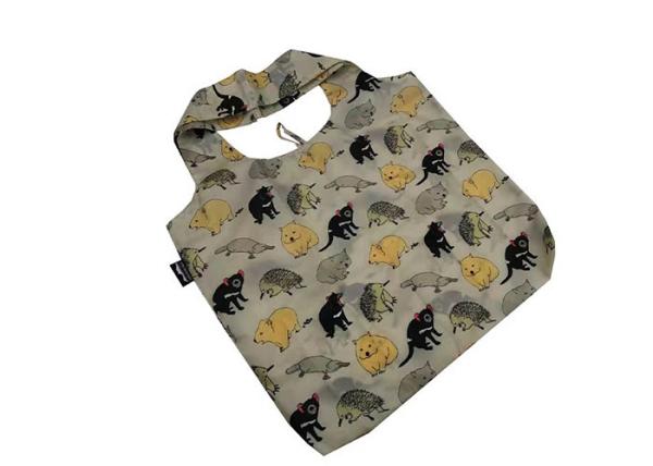 Cartoon Pattern Fold Up Tote Bag Large Size Water Resistant For Grocery