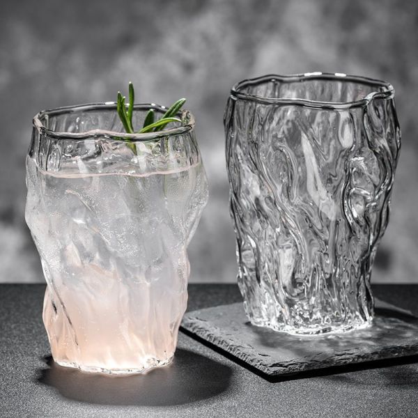 Creative 300ml Clear High Borosilicate Glass Coffee Cup With Gold Rim For Drinking Water Milk Juice Coffee Multi-Use Mug