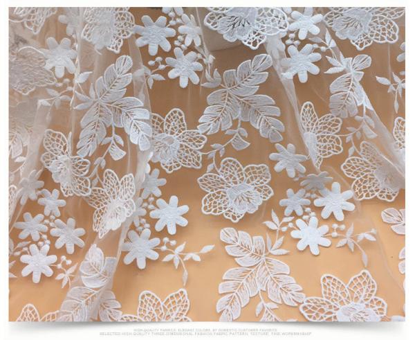 2018 Summer Newest Style  Embroidery Fabric 140cm wide for wedding dress