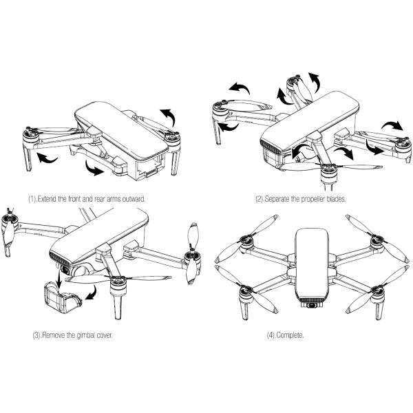 Foldable Arms 35 Mins 120m Aerial Camera Drones 128G SD Card