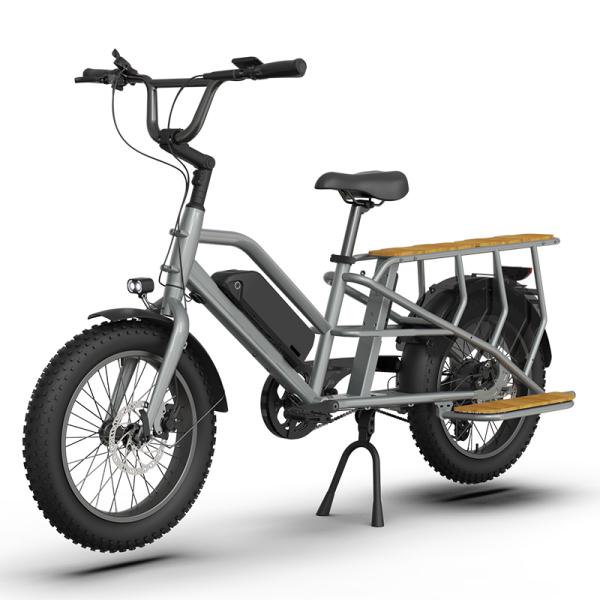 Max Speed 30km/h Brushless Motor 20 Inch Dual Battery Cargo Bike Electric Delivery Bike for Family