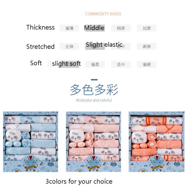 Golden supplier organic 100% cotton shower clothings clothes jumpsuits box newborn new born baby gift set for girl