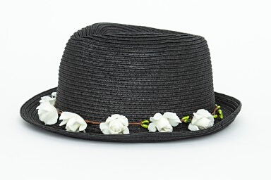 BLACK FLORAL TRILBY HAT