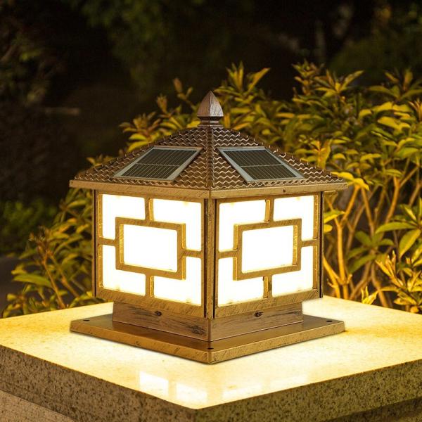 6V 9W conduziu o quadrado tradicional exterior de Post Lights Garden da cerca solar