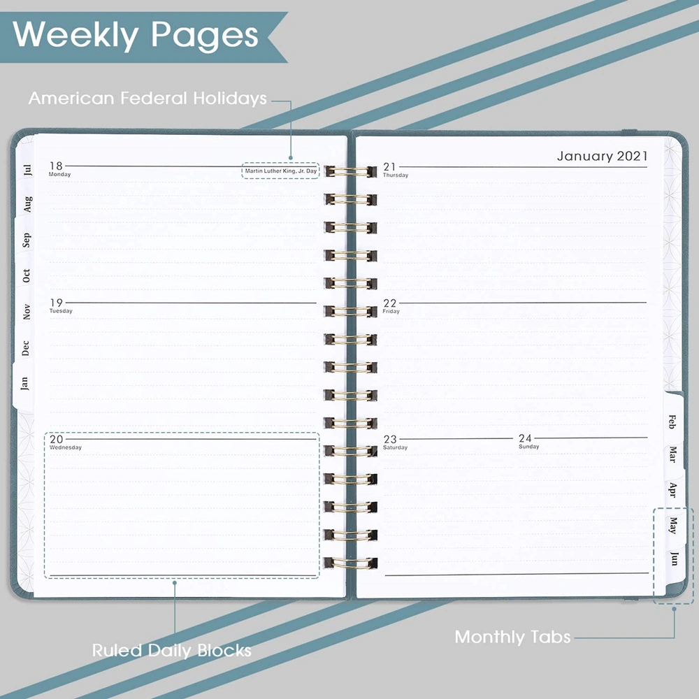 Leather Budget Organizer Planner Book 120GSM Pu Cover Custom Daily Binder