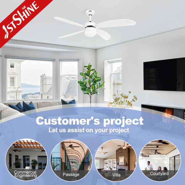 110-240V/50Hz-60Hz Input Voltage Smart Remote Control Ceiling Fan White Plywood Blades