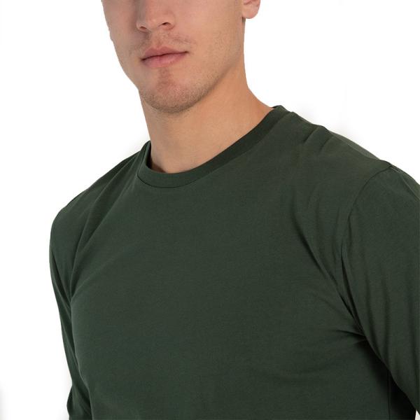 High Quality Blank Plain 100% Cotton Long Sleeve Men T Shirt with Embroidery Printing Design Logo