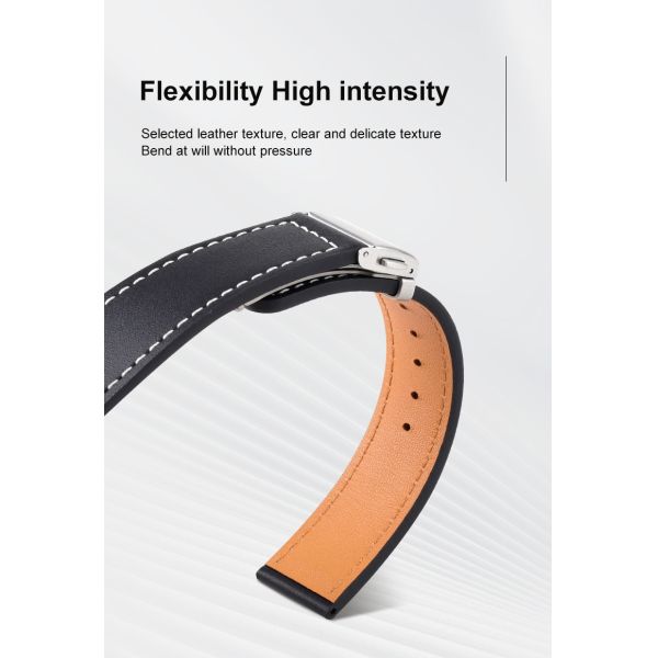 Quick-release Rectangular Genuine Leather Watch Strap · Customizable Colors And Logos