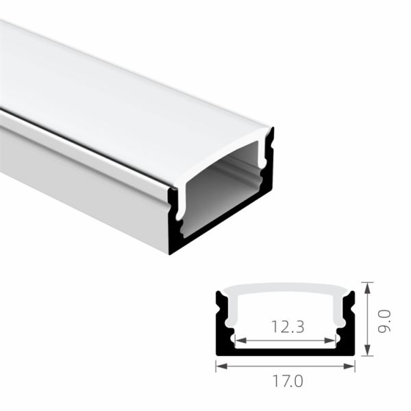 6063 T5 Aluminum Alloy LED Strip Channel with PC Diffused Cover for Surface Mounted Linear Lighting
