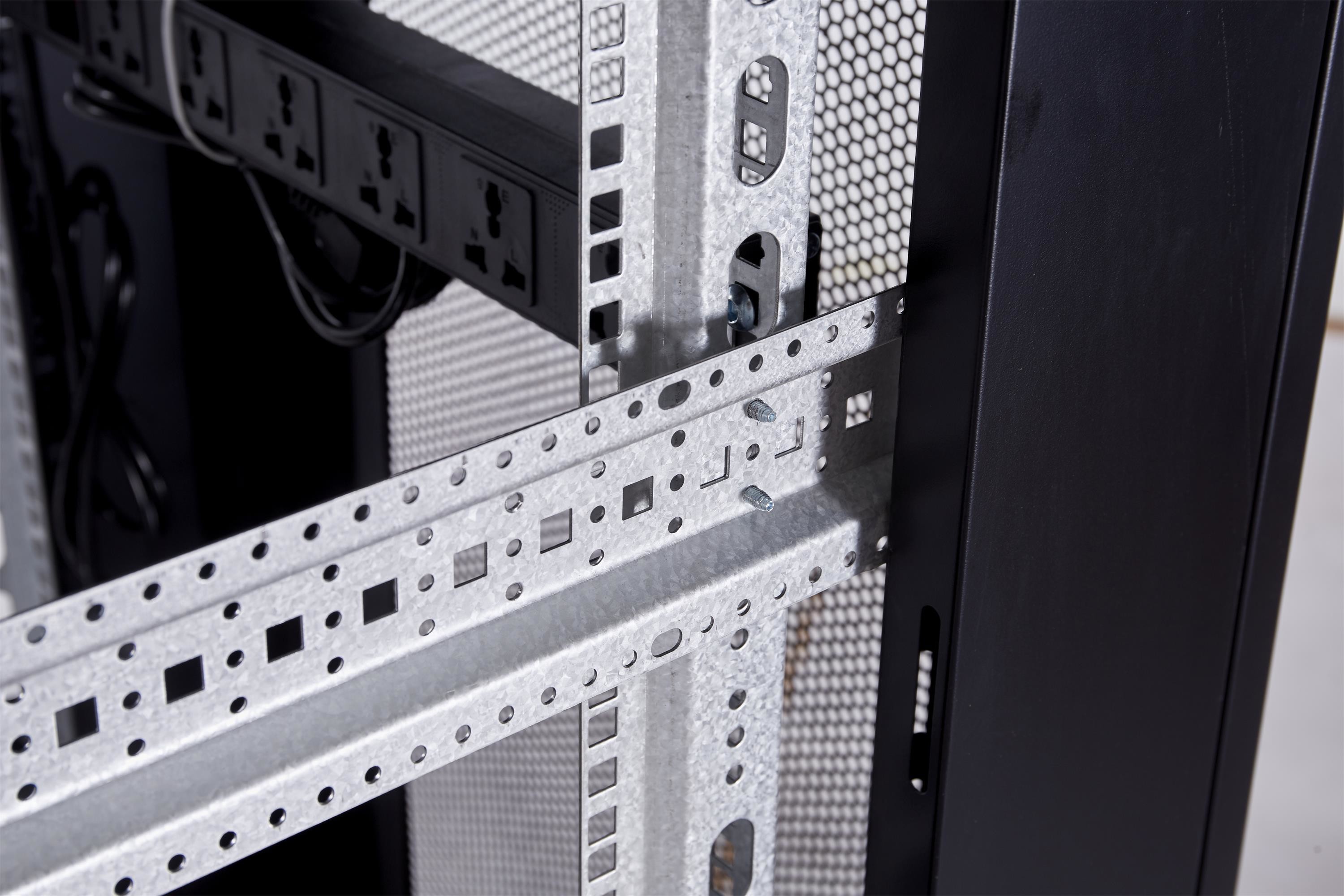 19-inch 19 Inch Network Cabinet Rack 42U Black Network Rack with Toughened Glass Door