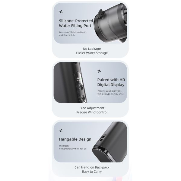 Cold Fan 4000mAh Rechargeable Mini Fan 7-Blade Outdoor Use