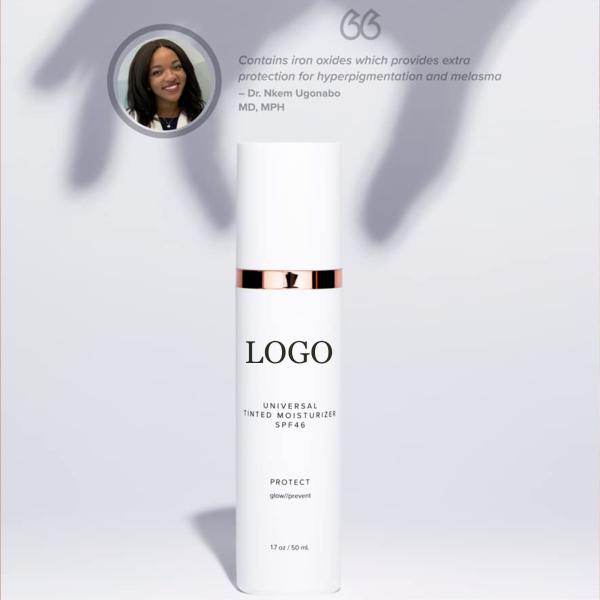 Private Label 50ML Face and Body Makeup Sunscreen Universal Tinted Moisturizer SPF 46 Sunscreen Lotion