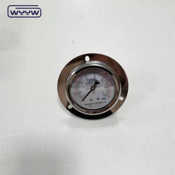 Stainless Steel 63MM 10 Bar 16 Bar Industrial Flange Panel Silicone or Glycerine Filled Pressure Gauge