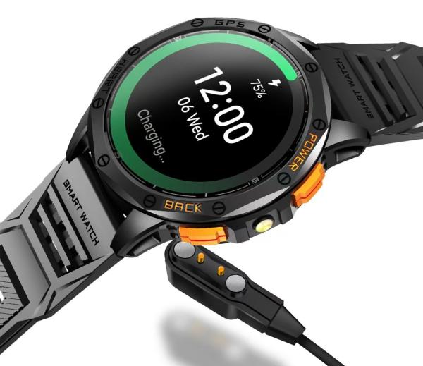 K67 GPS Smart Watch with 1.43-inch AMOLED Screen and LED Flashlight for Men