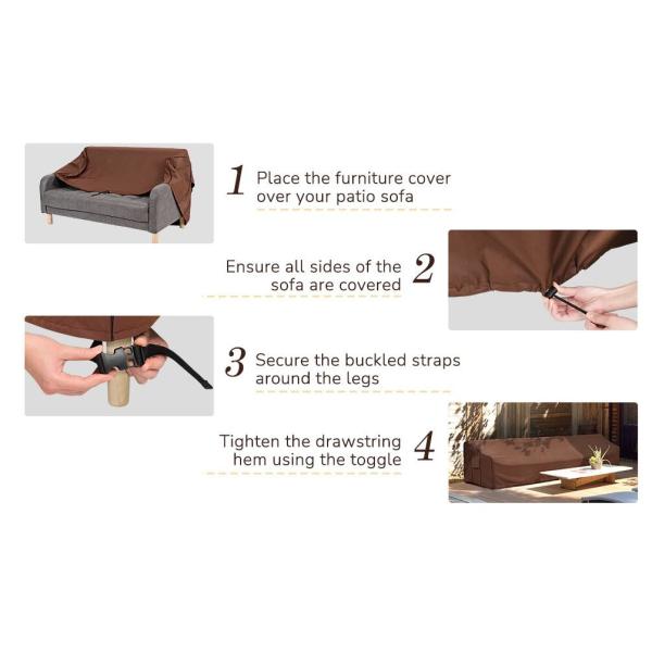 Outdoor Liners Outdoor Waterproof Patio Loveseat Couch Cover - UV Resistant Patio Sofa Furniture Covers Weatherproof