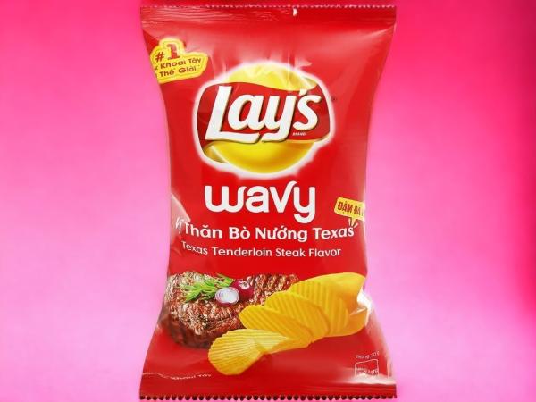 Lay's Wavy Manhattan Steak Chips - 40 -Pack Bulk Case (90g Each) for Wholesale & Retail Sales