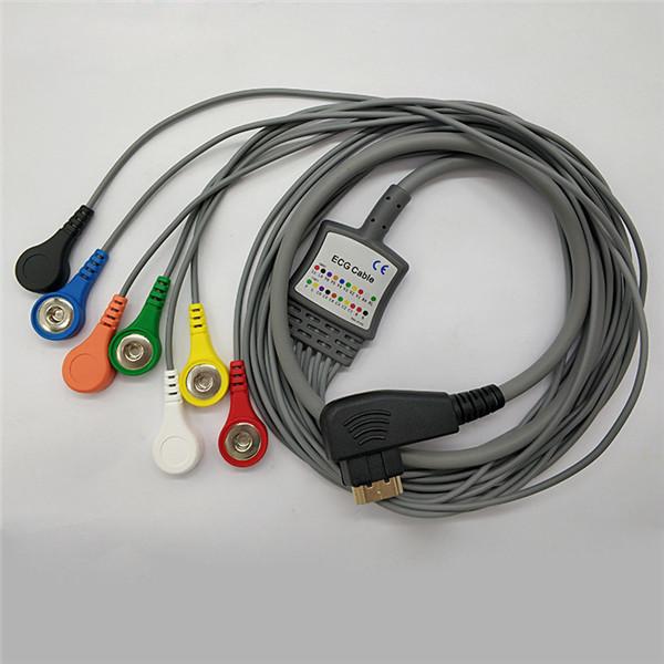 DMS 7 Lead Holter ECG Cable HDMI Connector 125cm Length Gray Cable Color