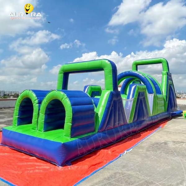 Adult Inflatable Obstacle Race Blue Green For Crazy Beast Newcomer Training Camp ODM
