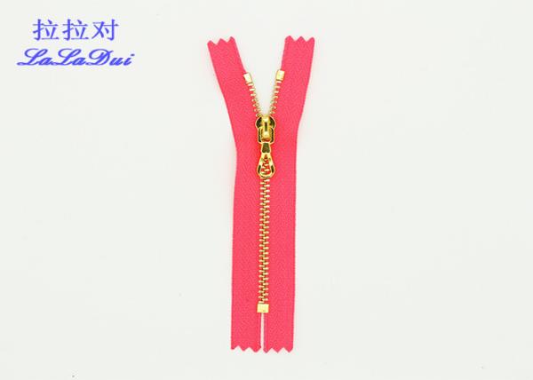 3# Good Quality Shiny Gold Closed End Metal Teeth Zipper With Custom Puller