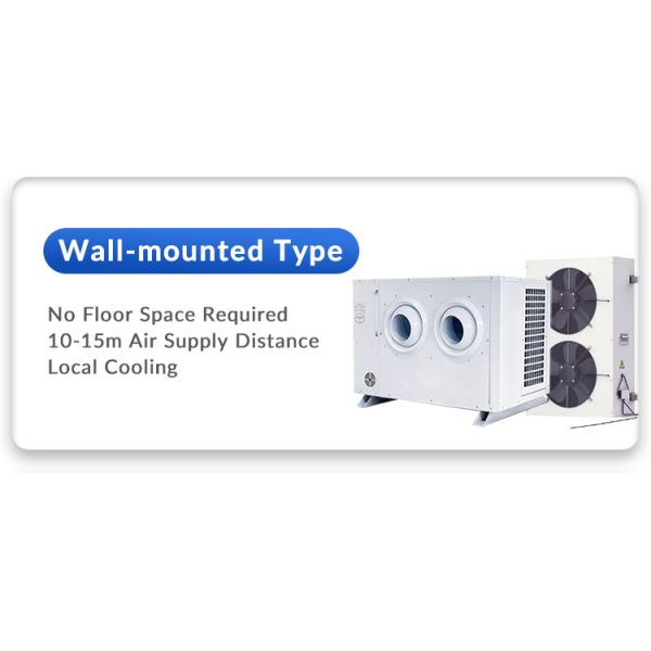 5HP 7HP Wall-mounted Jet Type Evaporative Cooling Energy-Saving Air Conditioner High Cooling Capacity System for Factory