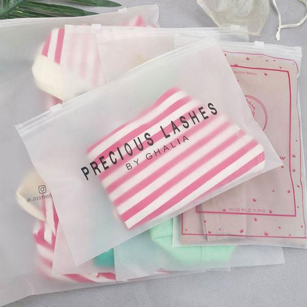 Customized Full Printing Zip Lock Slider Clothes Frosted Pvc Eva Cpe Plastic Packing T Shirt Underdress Frosty Zipper