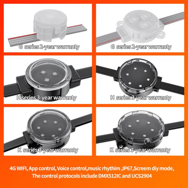 LED Point Light Source LED RGB 30mm 1W IP67 Waterproof DMX512 For Outdoor Projects